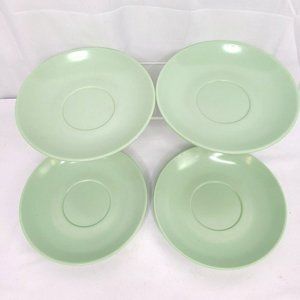 Lot (4) VTG Melamine Mallo-Ware 5.25" Saucer Plate Dish Ice Mint Green #55